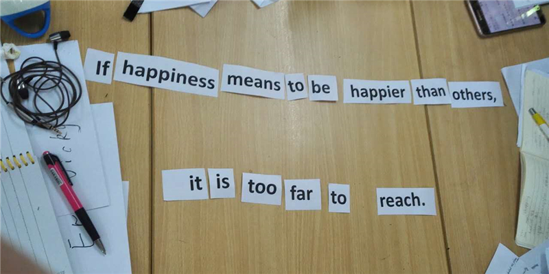 什么是hapiness呢?是彼此的互惠,集体的共赢!